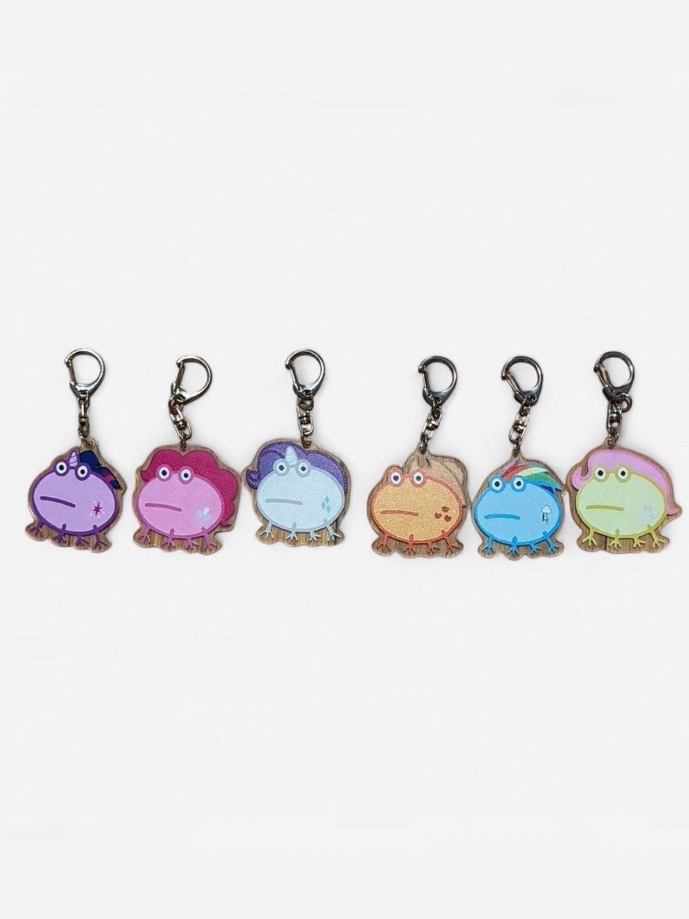 Colorful my little pony Frog Keychain Set Accessories